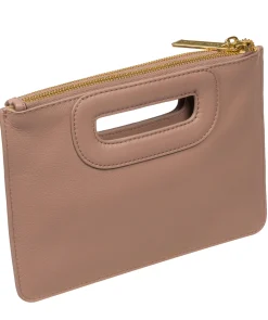 Esher' Blush Pink Leather Clutch Bag