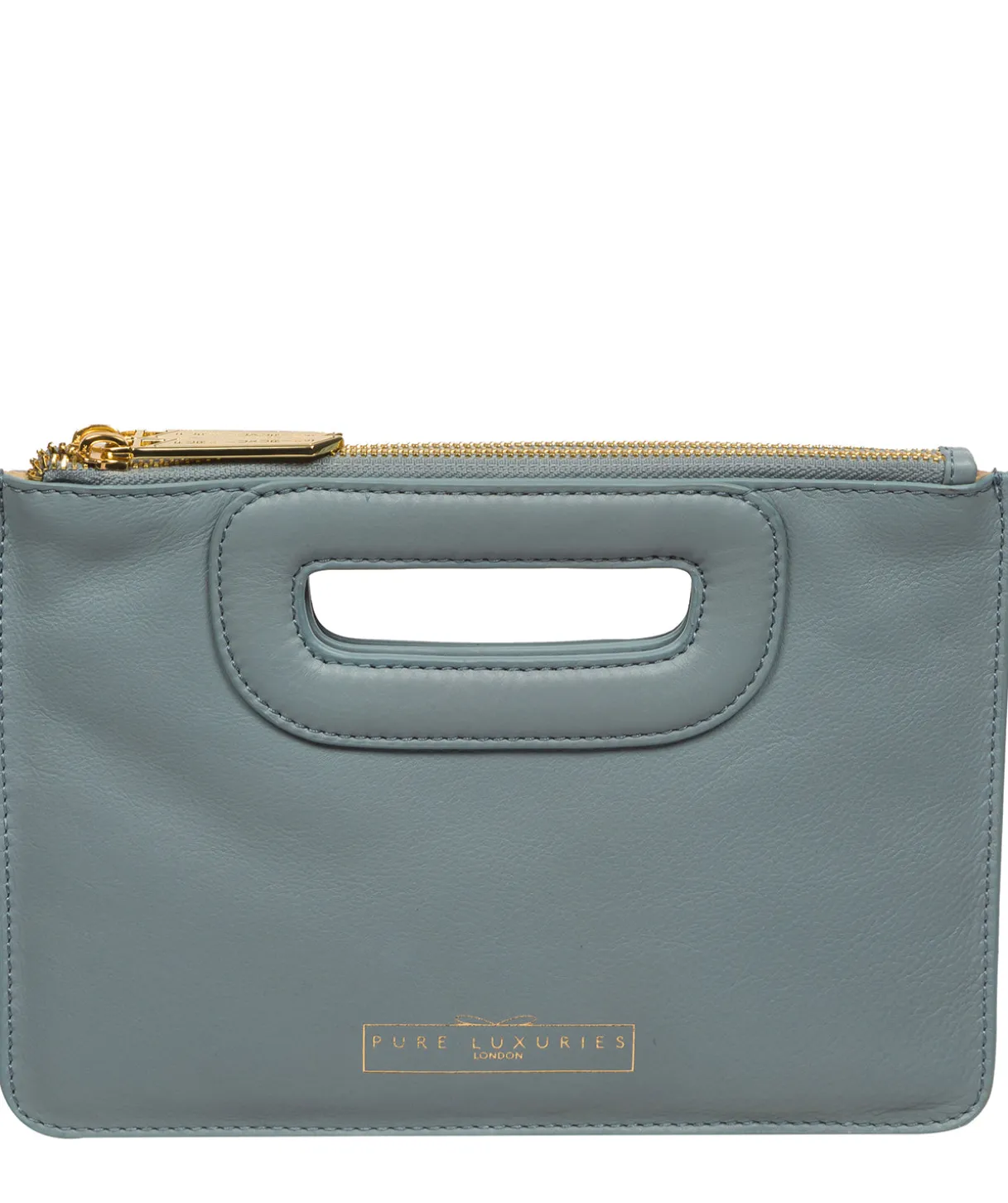 Esher' Cashmere Blue Leather Clutch Bag