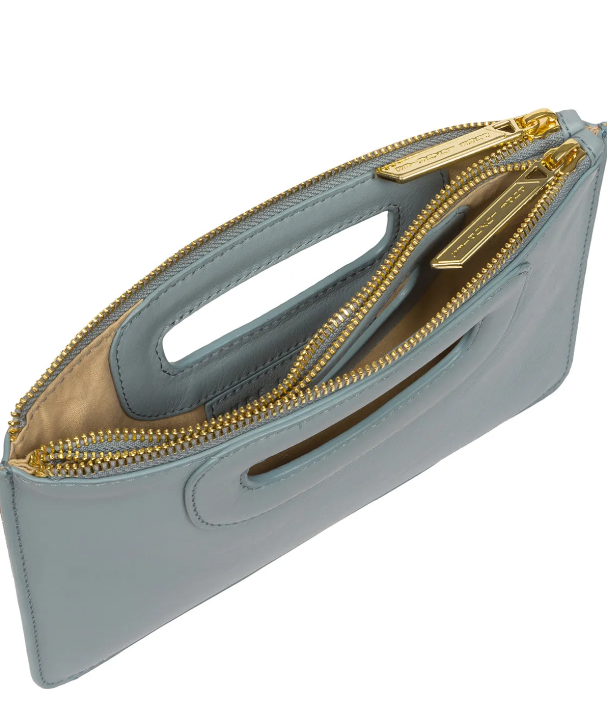 Esher' Cashmere Blue Leather Clutch Bag