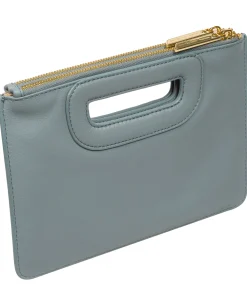 Esher' Cashmere Blue Leather Clutch Bag
