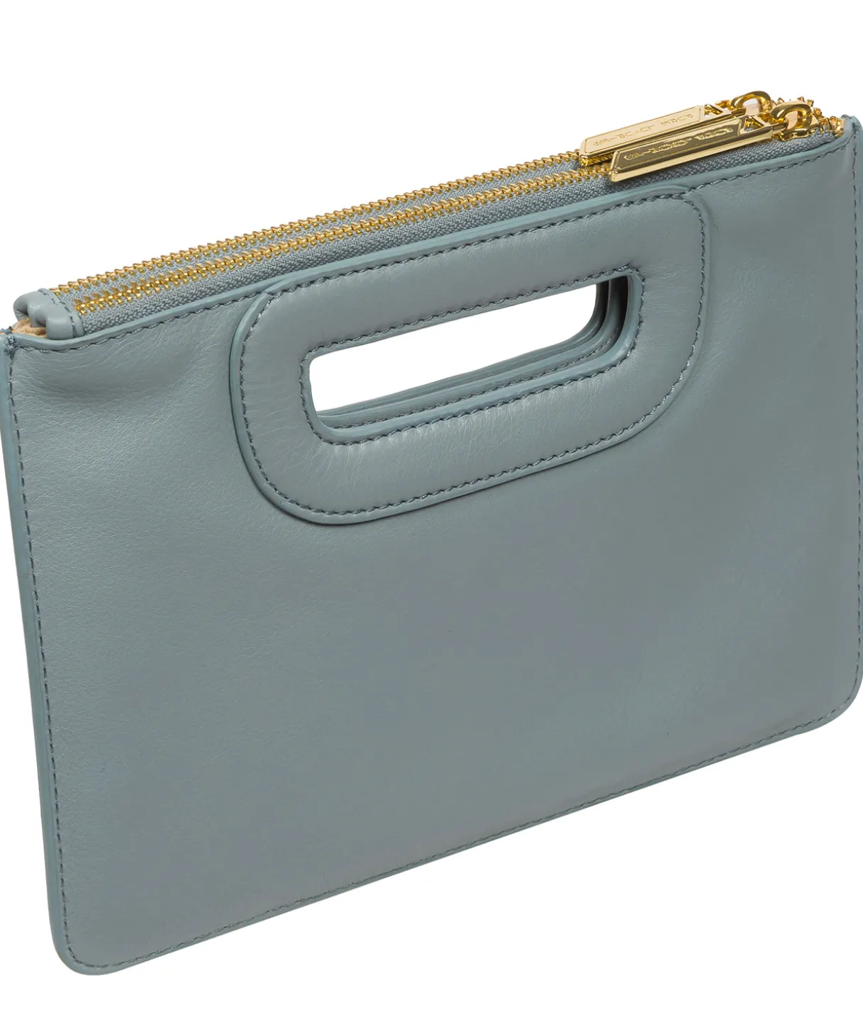 Esher' Cashmere Blue Leather Clutch Bag