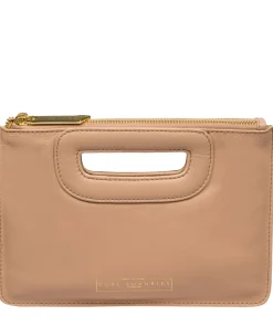 Esher' Latte Leather Clutch Bag