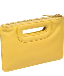 Esher' Lemon Drop Leather Clutch Bag