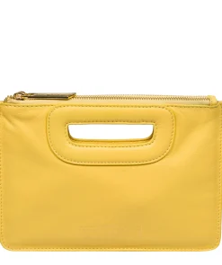 Esher' Lemon Drop Leather Clutch Bag
