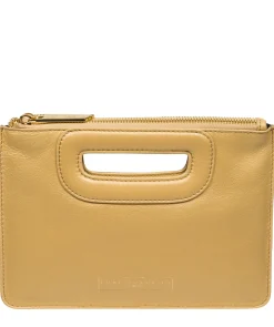 Esher' Metallic Gold Leather Clutch Bag