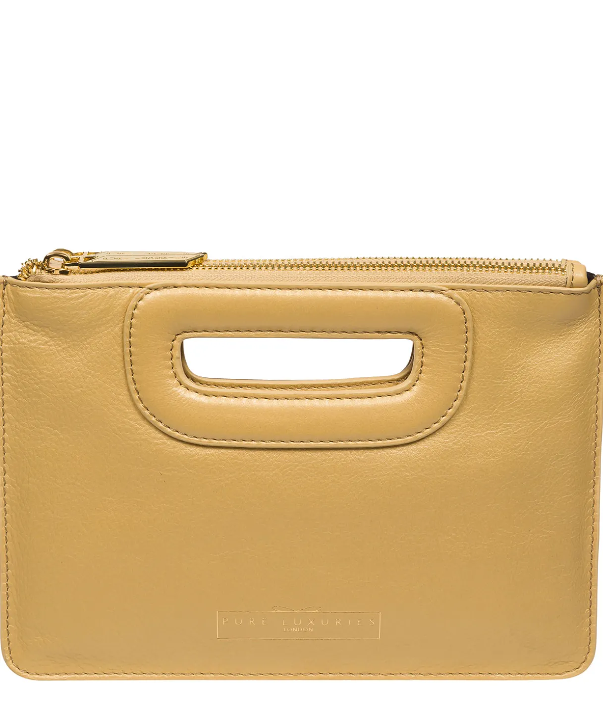 Esher' Metallic Gold Leather Clutch Bag