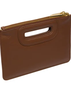 Esher' Tan Leather Clutch Bag