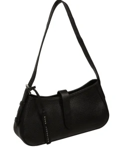 Evangeline' Black Leather Evening Grab Bag