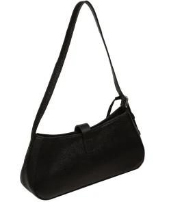 Evangeline' Black Leather Evening Grab Bag