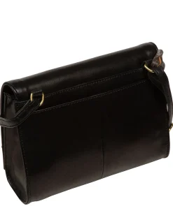 Fallon' Black Leather Cross Body Bag