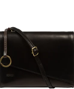 Fallon' Black Leather Cross Body Bag