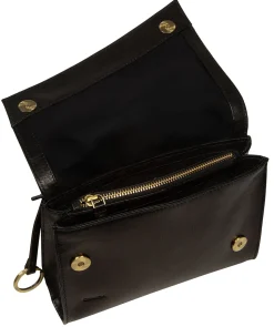 Fallon' Black Leather Cross Body Bag