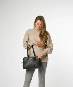 Faya' Black Leather Handbag