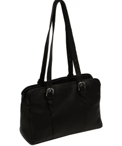 Faya' Black Leather Handbag