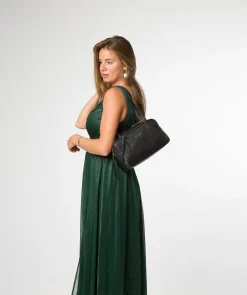 Fenella' Black Leather Handbag