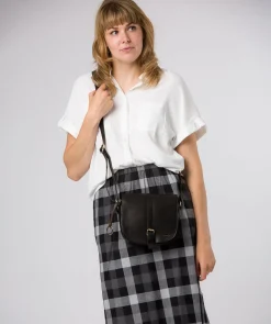 Fern' Black Leather Cross Body Bag