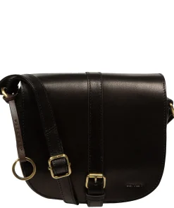 Fern' Black Leather Cross Body Bag