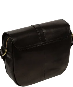 Fern' Black Leather Cross Body Bag