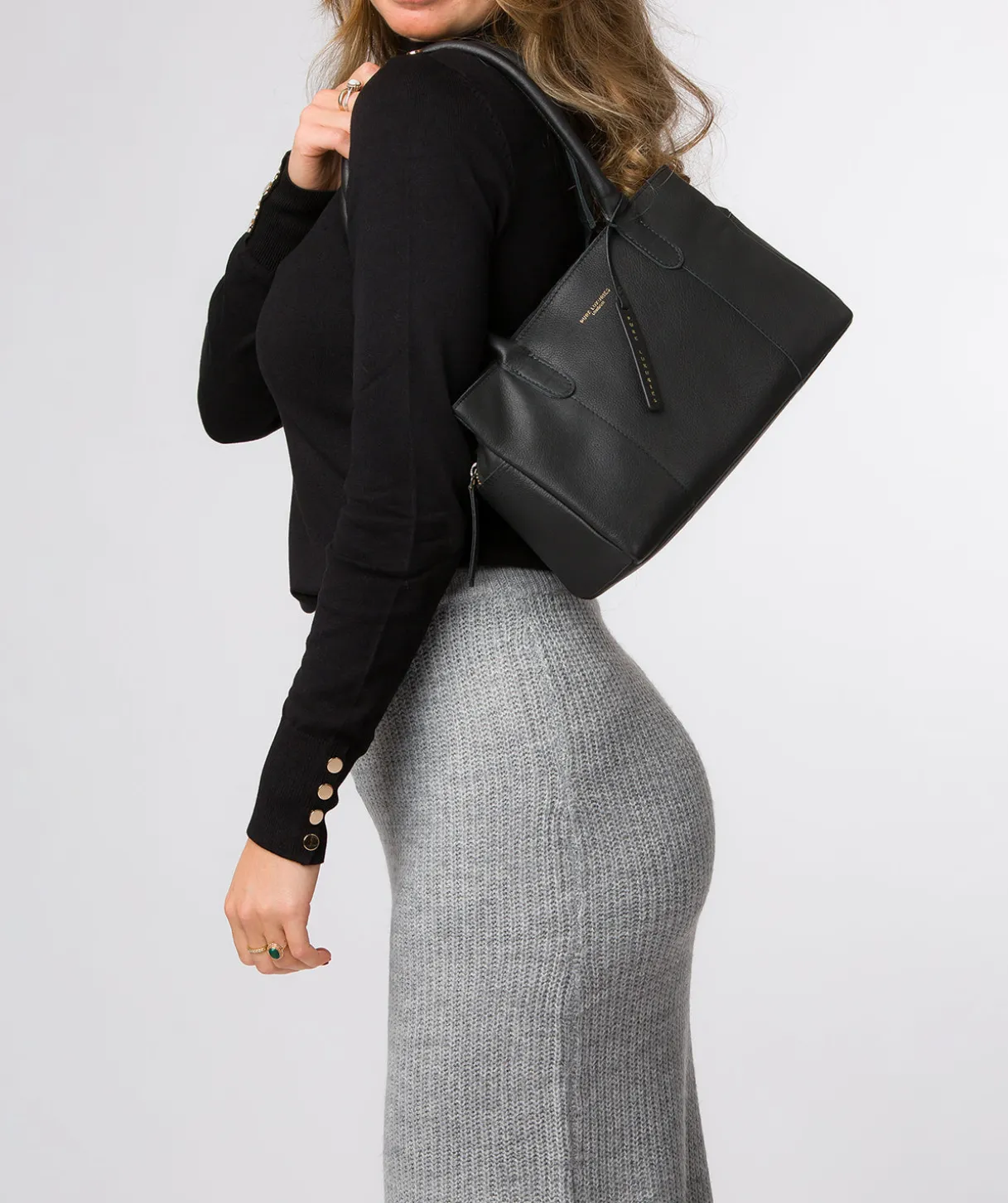 Filton' Black Leather Handbag