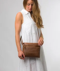 Finola' Chestnut Nappa Leather Cross Body Bag