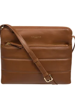 Finola' Chestnut Nappa Leather Cross Body Bag