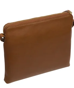 Finola' Chestnut Nappa Leather Cross Body Bag