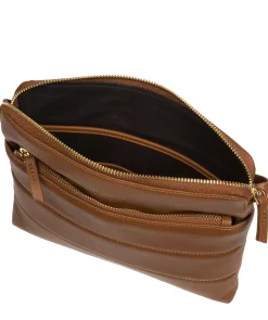 Finola' Chestnut Nappa Leather Cross Body Bag