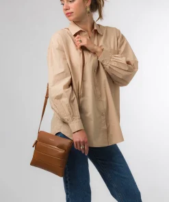 Finola' Oak Nappa Leather Cross Body Bag