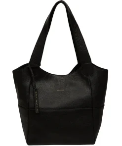 Fizz' Black Leather Tote Bag