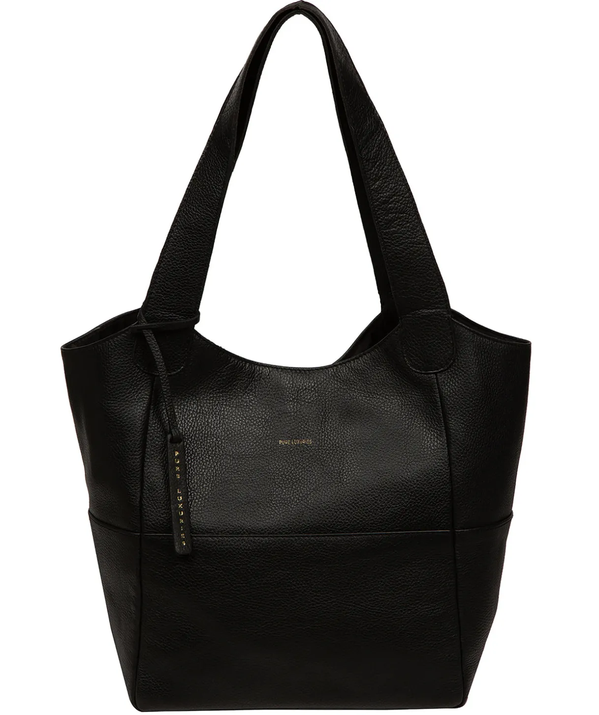Fizz' Black Leather Tote Bag