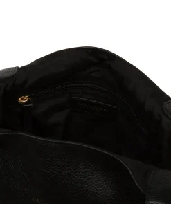 Fizz' Black Leather Tote Bag