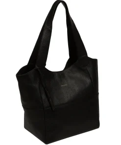 Fizz' Black Leather Tote Bag