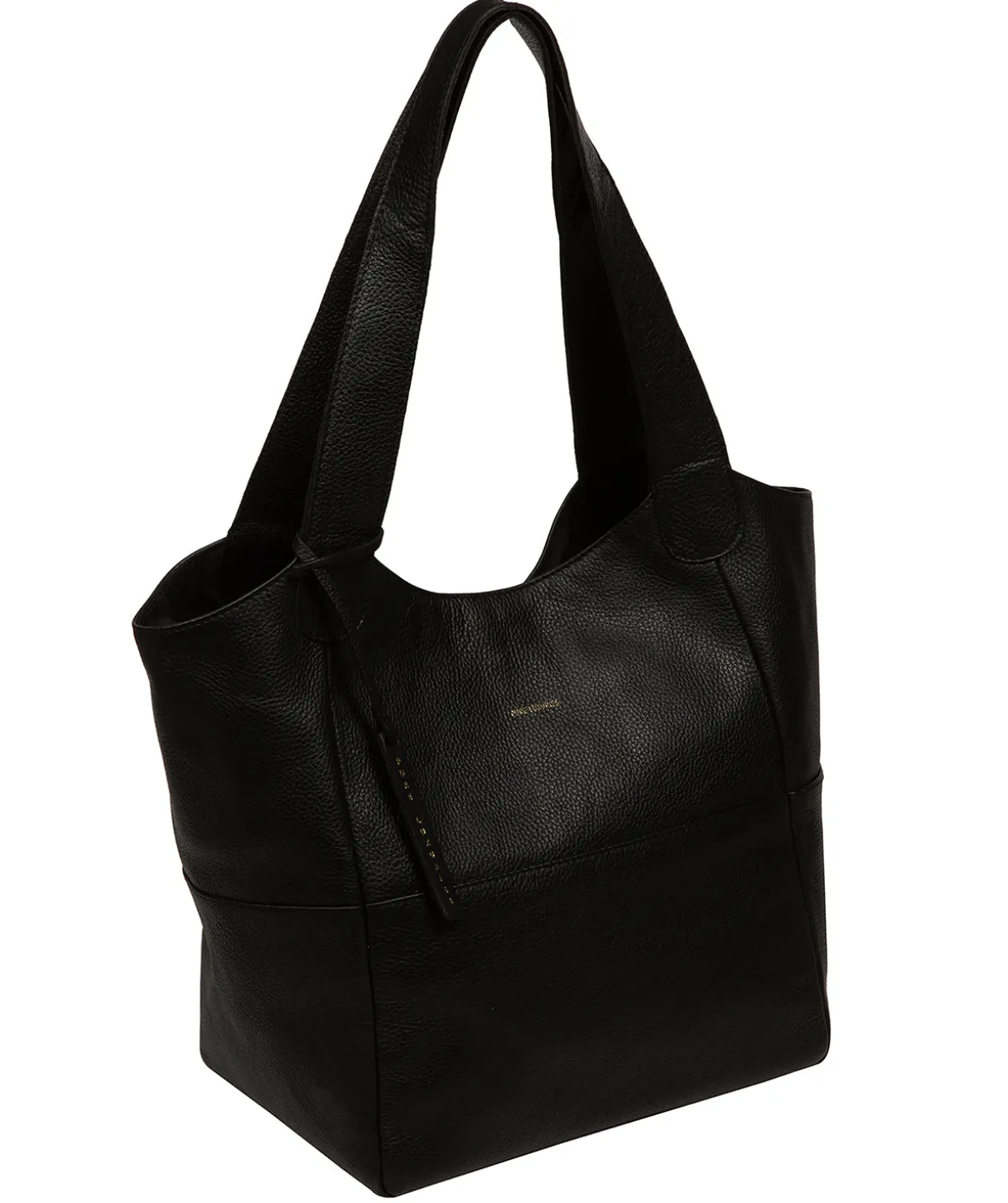 Fizz' Black Leather Tote Bag