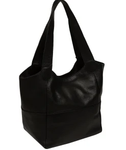 Fizz' Black Leather Tote Bag