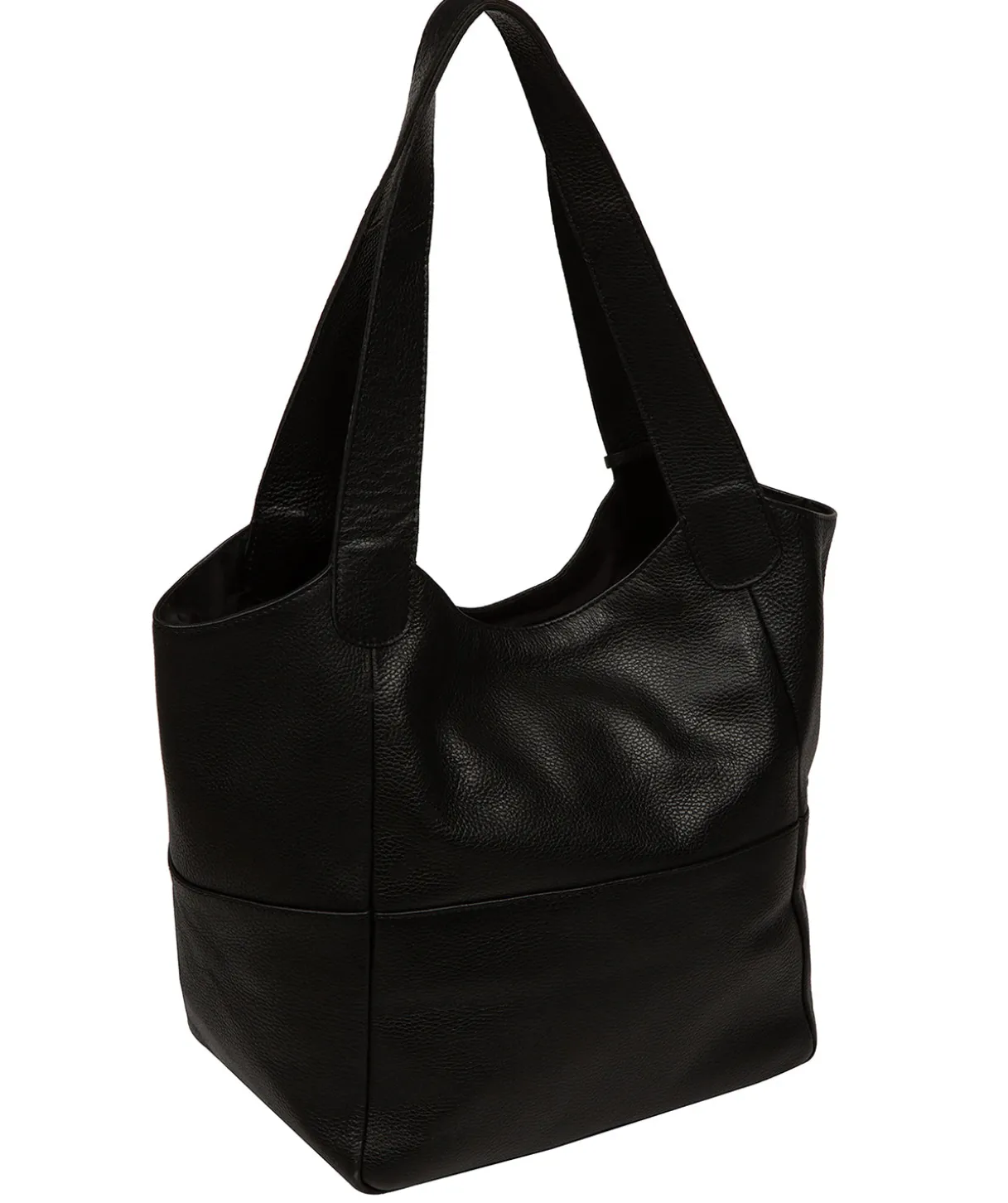 Fizz' Black Leather Tote Bag