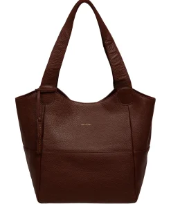 Fizz' Chestnut Leather Tote Bag