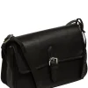 Francesca' Black Leather Cross Body Bag