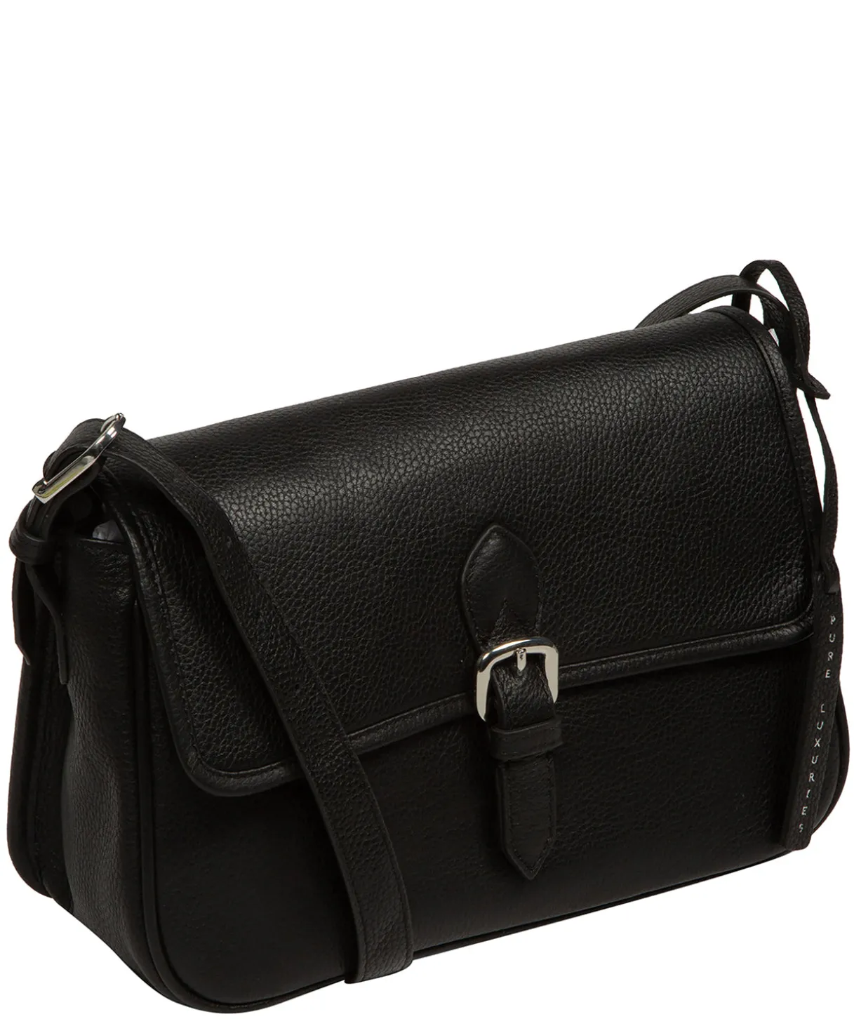 Francesca' Black Leather Cross Body Bag