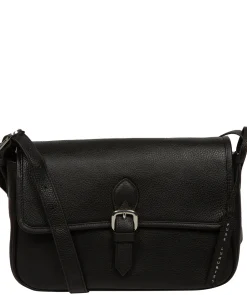 Francesca' Black Leather Cross Body Bag
