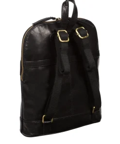 Francisca' Black Leather Backpack