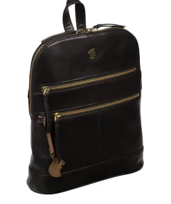Francisca' Black Leather Backpack