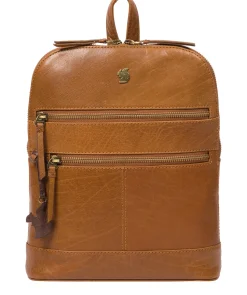Francisca' Dark Tan Leather Backpack