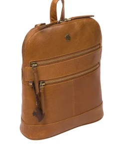 Francisca' Dark Tan Leather Backpack
