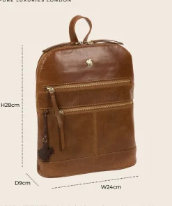 Francisca' Navy Leather Backpack