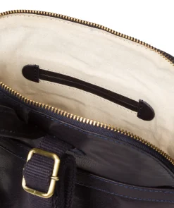 Francisca' Navy Leather Backpack