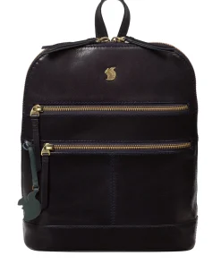 Francisca' Navy Leather Backpack