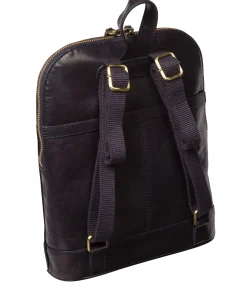 Francisca' Navy Leather Backpack