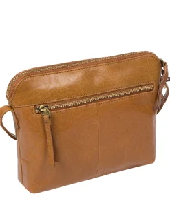 Frida' Dark Tan Leather Cross Body Bag