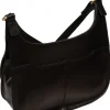 Gia' Black Leather Cross Body Bag