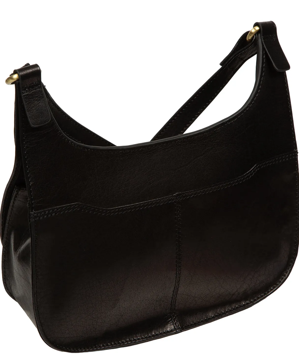 Gia' Black Leather Cross Body Bag